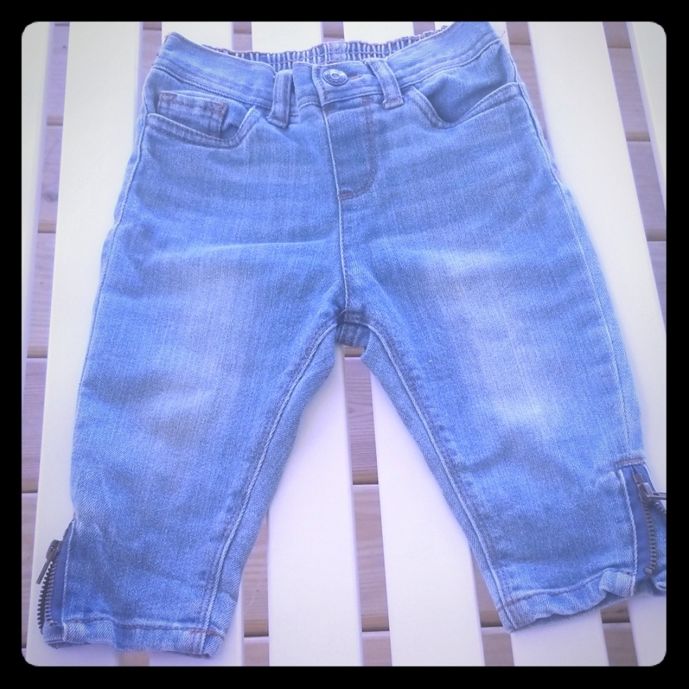 Jean kapri zipper bottom pants